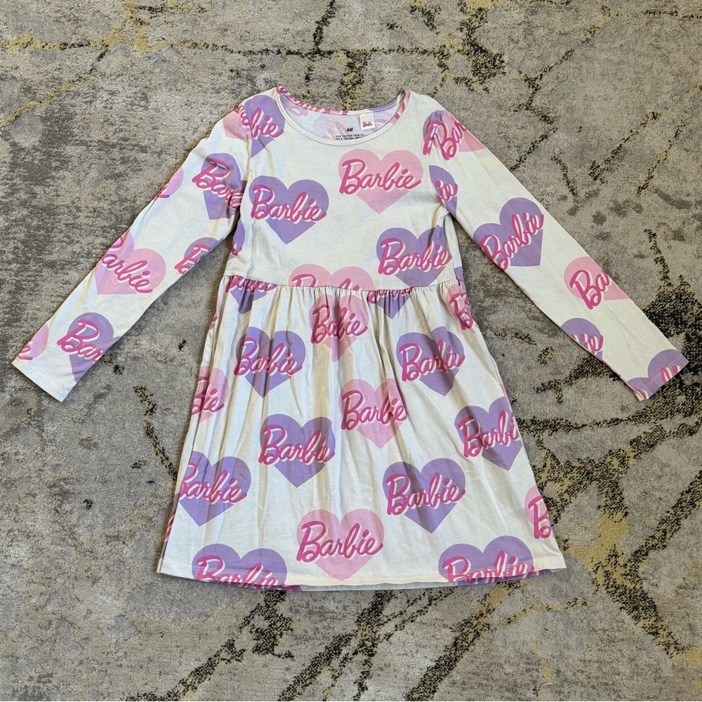 Barbie Heart Print Long Sleeve Dress💕